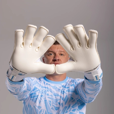 Rękawice bramkarskie Invictus X PRO WHITE BLUE