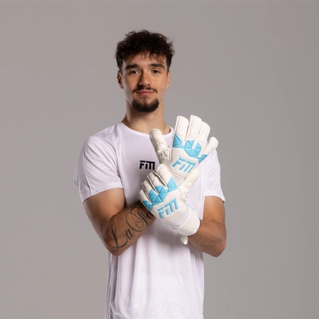 Rękawice bramkarskie Invictus X WHITE BLUE