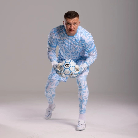 Rękawice bramkarskie Invictus X PRO WHITE BLUE